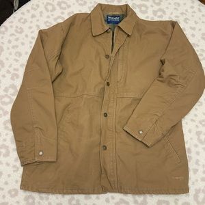 Wrangler Brown Canvas Coat with Flannel Lining Size Medium